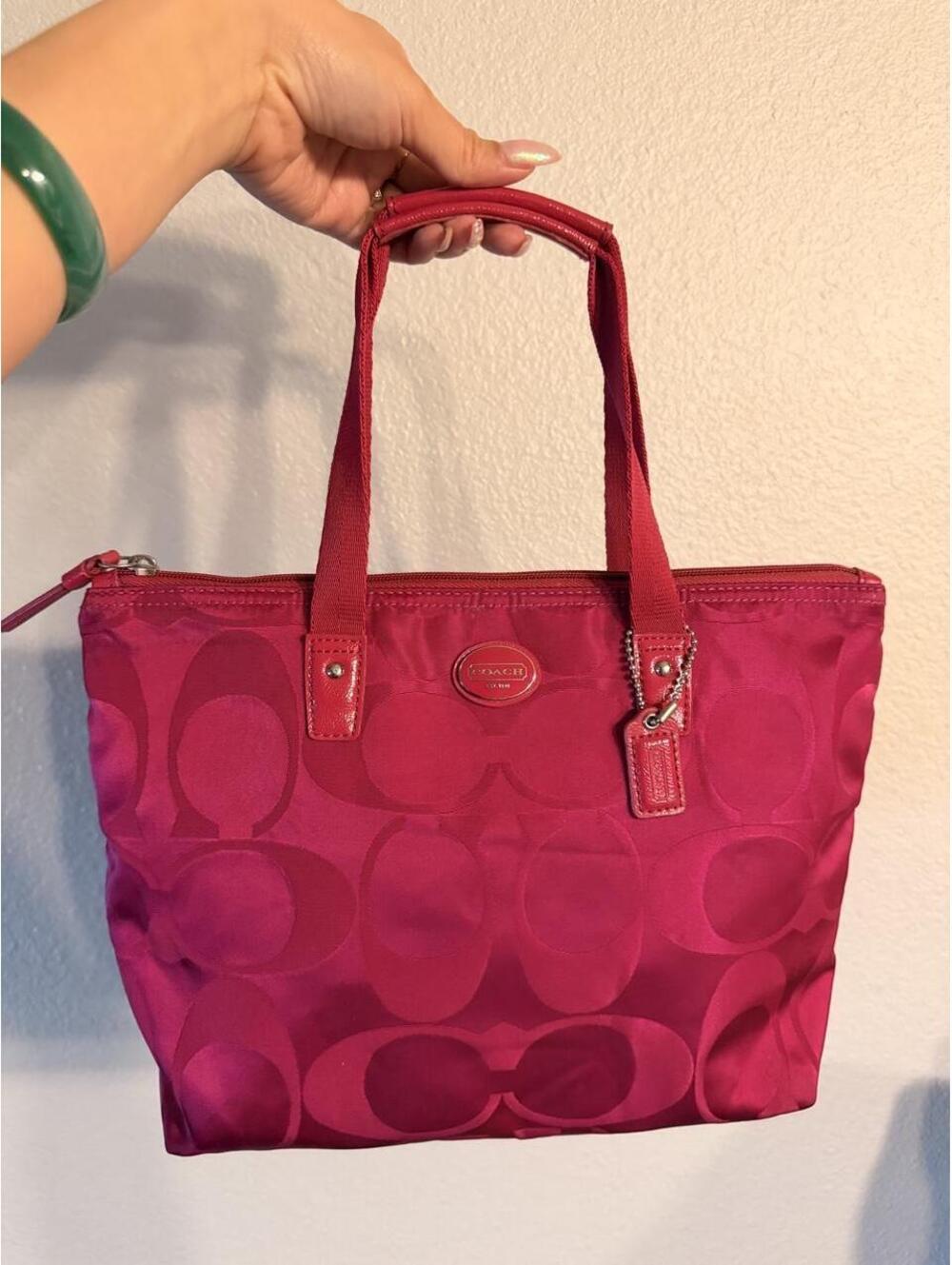 Small Vintage Nylon Pink Coach Purse